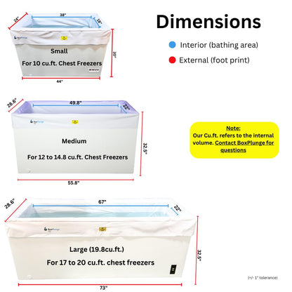 Caplide BoxPlunge Cold Plunge Liner Box 10 and Box19. Chest Freezer 10 cu. ft. or 19cuft to Cold Plunge Liner. Plug and Play. Heavy Duty. Deep Freezer Liner (Box 19 (Large))