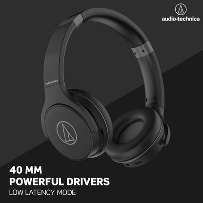Audio-Technica ATH-S220BTBK Wireless On Ear Headphones, Black