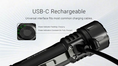 Nitecore EX7 6000 Lumen Rechargeable Multi Beam Pattern Flood/spot LED Flashlight w/EdisonBright Brand Charging Adapter