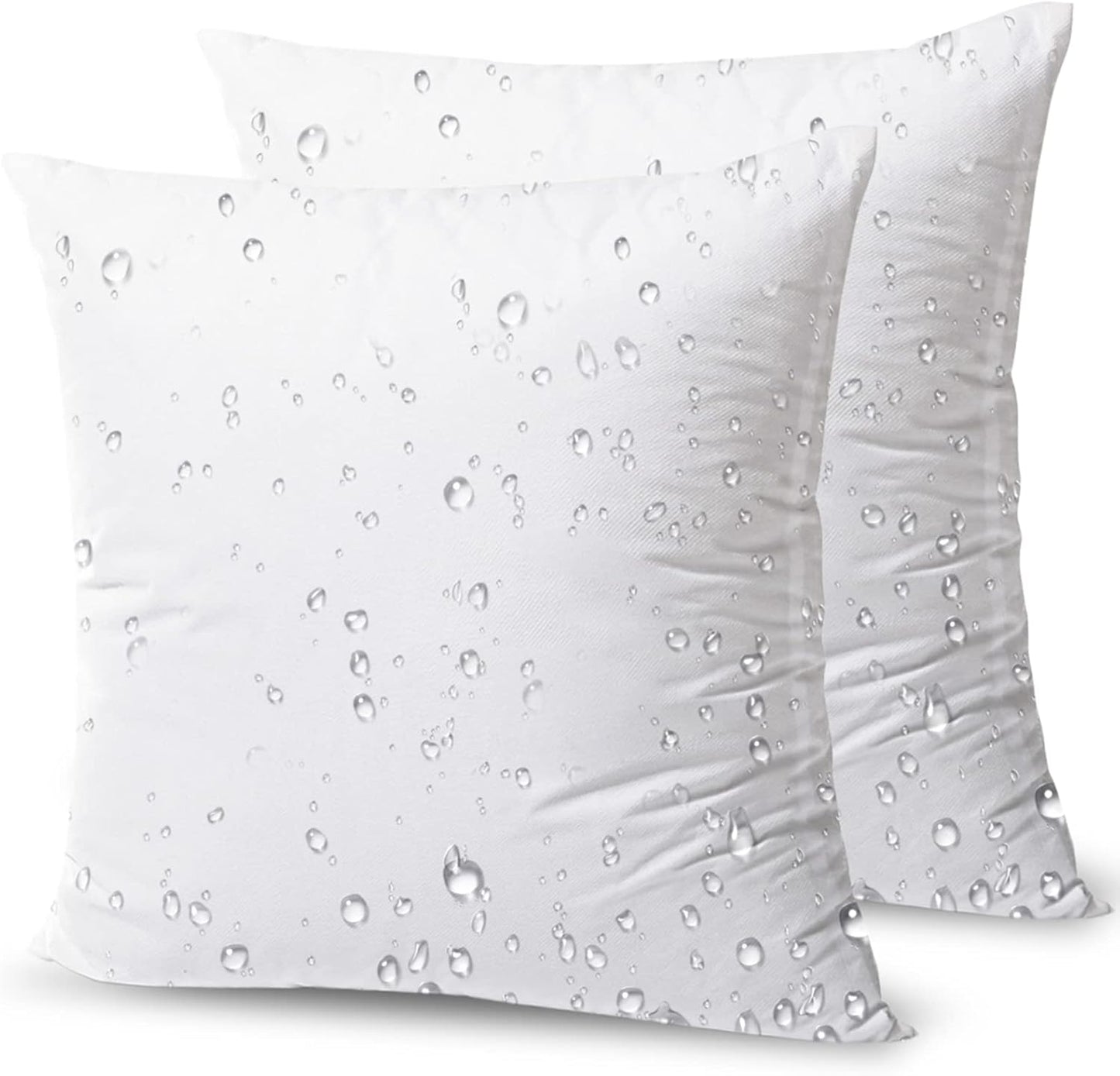 Phantoscope Premium Outdoor Pillow Inserts - Water Resistant Polyester Throw Pillows | 16 x 16 Inches (Pack of 2)