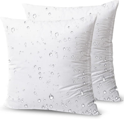 Phantoscope Premium Outdoor Pillow Inserts - Water Resistant Polyester Throw Pillows | 16 x 16 Inches (Pack of 2)