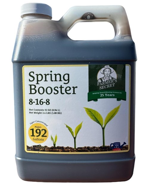 Farmer's Secret Spring Booster Fertilizer 32oz - Super Concentrated 8-16-8 Formula for All Plants