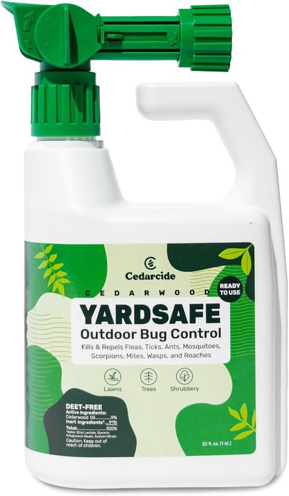 Cedarcide YardSafe | Natural Mosquito, Tick & Flea Repellent | Family & Pet-Safe | Eco-Friendly | 1 Quart (32 Oz.)