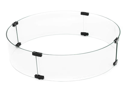 Hiland 22'' Round Tempered Glass Wind Screen for Fire Pit Table, Glass Wind Guard, 6'' in Height, Hardware Included, Easy Assembly