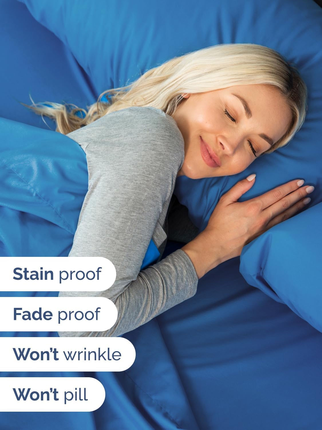 Skiennix Extra Deep Split King Sheet Set - 7 Piece Breathable Cooling Bedding - Soft Wrinkle-Free Royal Blue