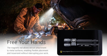Nitecore EX7 6000 Lumen Rechargeable Multi Beam Pattern Flood/spot LED Flashlight w/EdisonBright Brand Charging Adapter