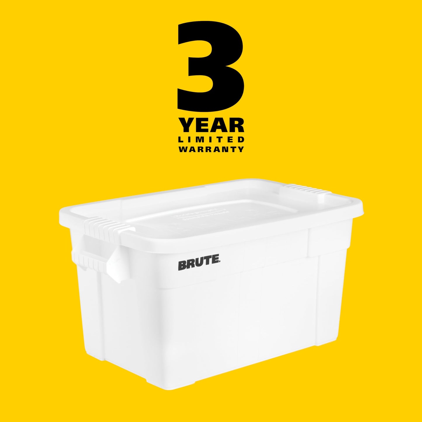 Rubbermaid Commercial Products BRUTE Tote Storage Bin with Lid, 20-Gallon, White, Rugged/Reusable Boxes for Garage/Moving/Camping/Basement Storage/Kitchen/Warehouse/Outdoor, Pack of 6
