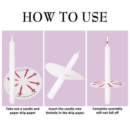 100Pack 4inch White Church Service Taper Candles with 3 Inch Paper Drip Catchers，Smokeless and Unscented | Ideal for Prayers, Vigil,Memorial Services, Religion,Shabbat, Prayer Candles