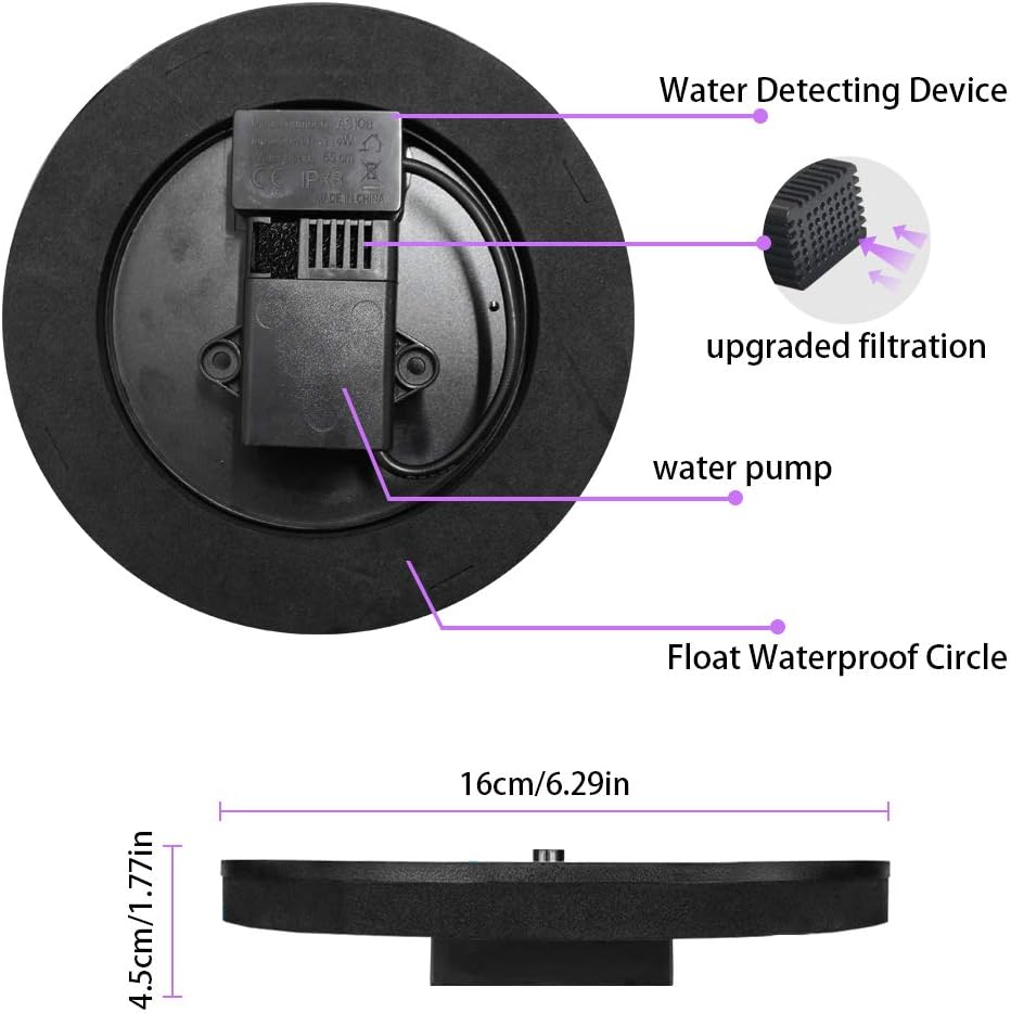 Skiennix Solar Fountain - 1.4W Solar Powered Garden Water Pump with 6 Nozzles | Floating Bird Bath Decor