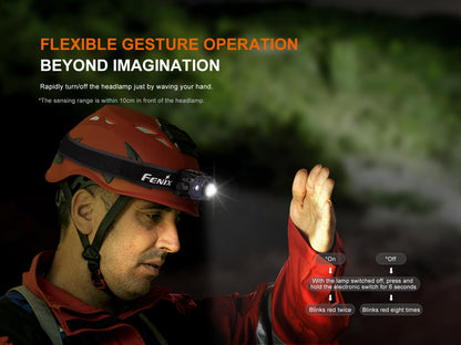 Fenix HL45R 1000 Lumen Adjustable Beam Headlamp, Rechargeable, AAA Dual Fuel, Gesture Sensing, Floodlight,Spotlight, Red Light with EdisonBright Battery Carrying case