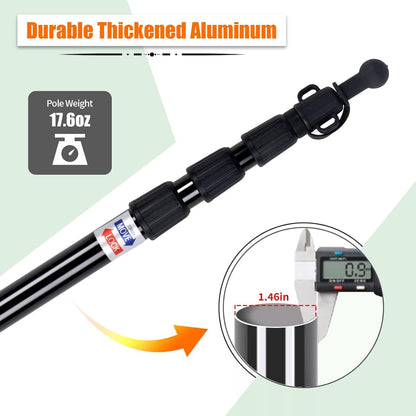 Camping Fan + Tarp Poles, 20000mAh Rechargeable Tent Fan with Remote 9 Wind Modes, 4 Set Telescoping 4-Section Poles Replacement for Rain Fly, Shelter