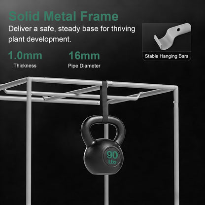 G HYDRO 3x3 Grow Tent Kit Complete System with WiFi App Control, 1680D Oxford Canvas, Black, Indoor Plant Growing Enclosure