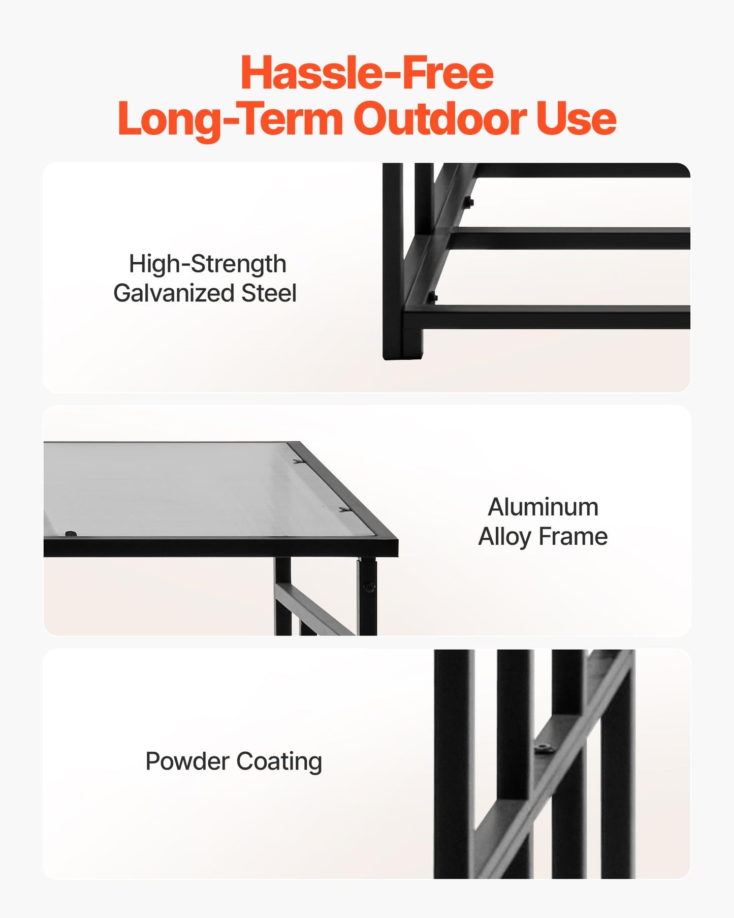 VEVOR Firewood Rack with Sloped Roof, 4 ft Outdoor Firewood Holder, 1/4 Cord Log Storage Shed, 660lb Max Weight Capacity, Powder-Coated Metal Wood Storage Rack for Fireplace Deck Backyard Garden