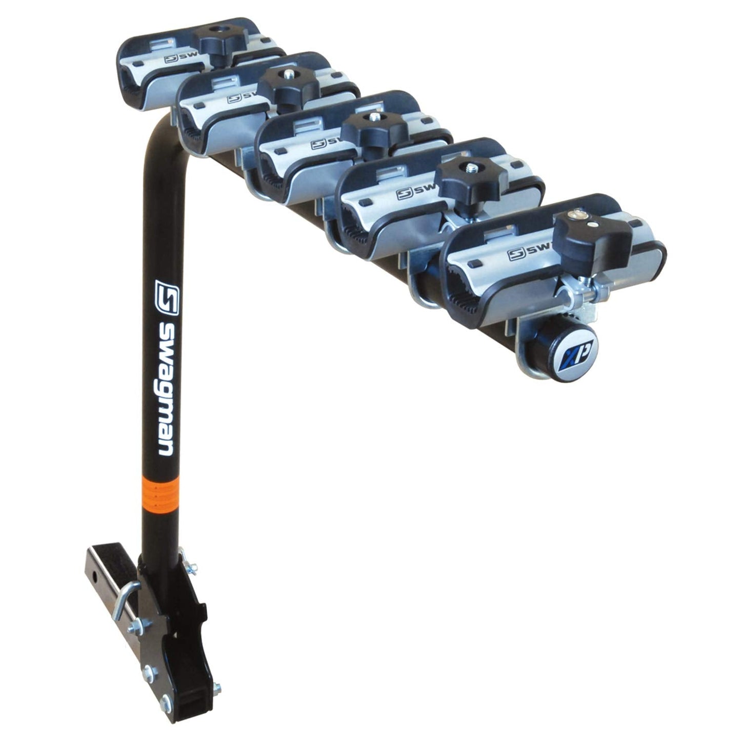 Swagman XP5 Hitch Mount Bike Rack – Folding Hanging Carrier for 5 Bikes, Anti-Wobble Stability, 2” Receiver