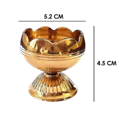 Craftsman Brass Diya Oil Lamp - Pack of 2, Golden, TOMATO NANDA, Ideal for Diwali Decoration and Pooja