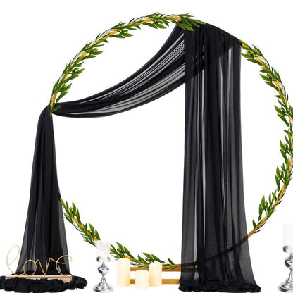 Socomi Black Sheer Gothic Wedding Draping Fabric 29" x 20Ft 1 Panel Outdoor Curtain Arch Drapes Extra Long for Bridal Baby Shower Ceremony Birthday Party Decor