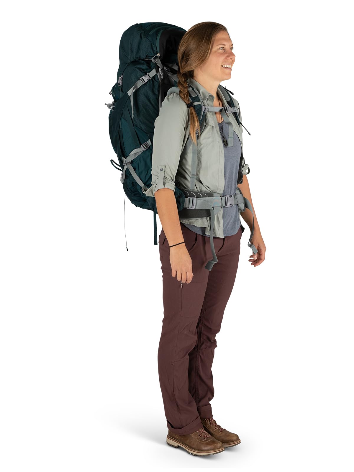 Osprey Ariel Plus 70L Women's Backpacking Backpack, Night Jungle Blue, WXS/S