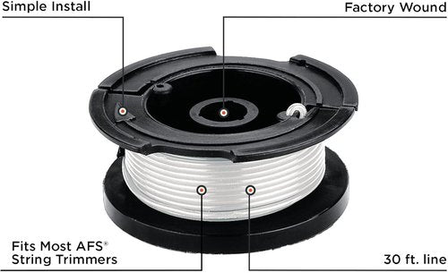 Black+Decker Trimmer Line Replacement Spool - Autofeed 30 ft, 0.065-Inch, 2-Pack