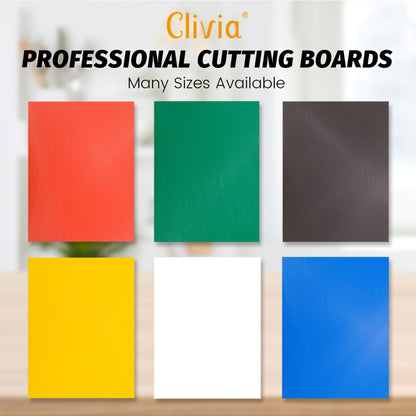 CLIVIA Commercial Grade Cutting Board for Kitchens,Plastic Chopping Board, 20 x 15 x 1/2 Inch, Multi-Color 6 of Pack Set,NSF Certified,for Vegetable Meat or Cheese