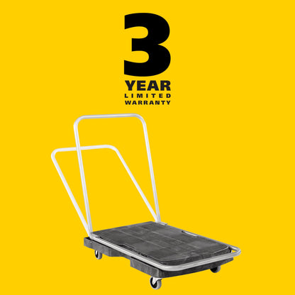 Rubbermaid Commercial Products Convertible Folding Utility Dolly/Cart/Platform Truck with wheels, 250 lbs Capacity, for Moving/Warehouse/Office