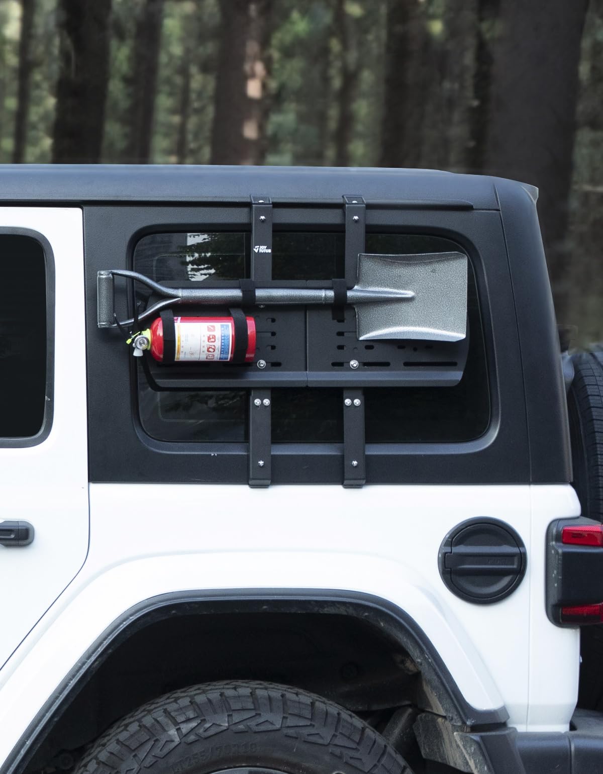 JL Gas Can Mount Bracket & Rear Window Storage Molle Panel Kit