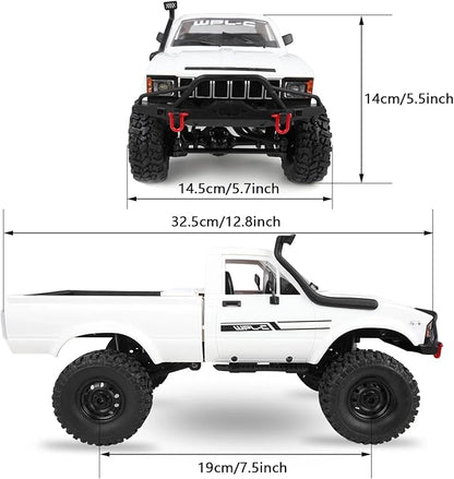 1/16 Scale RC Crawler WPL C24-1 RC Truck RTR 4x4 Off-Road Pick-up Car 2.4GHz Remote Control RC Rock Crawler with Upgraded Battery &amp LED Lights