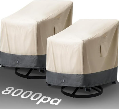 Extra Heavy Duty Waterproof Patio Chair Covers by [Brand Name] - 2 Pack for Swivel/Rocking/Adirondack Chairs | 33"W x 35"D x 38.5"H