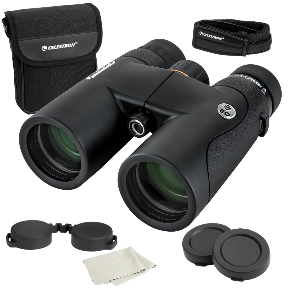 Celestron – Nature DX ED 8x42 Premium Binoculars – Extra-Low Dispersion Objective Lenses – Outdoor and Birding Binocular – Fully Multi-Coated with BaK-4 Prisms – Rubber Armored, Fogproof, Waterproof