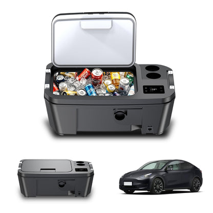 Car Refrigerator for Tesla Model Y 12V Fridge Cooler 2019-2025,21QT(20L) Car Freezer -4℉-50℉ for outdoor Travel/Camping/Home Use with Touch button control quality Compressor low Noise,Fast Cool.