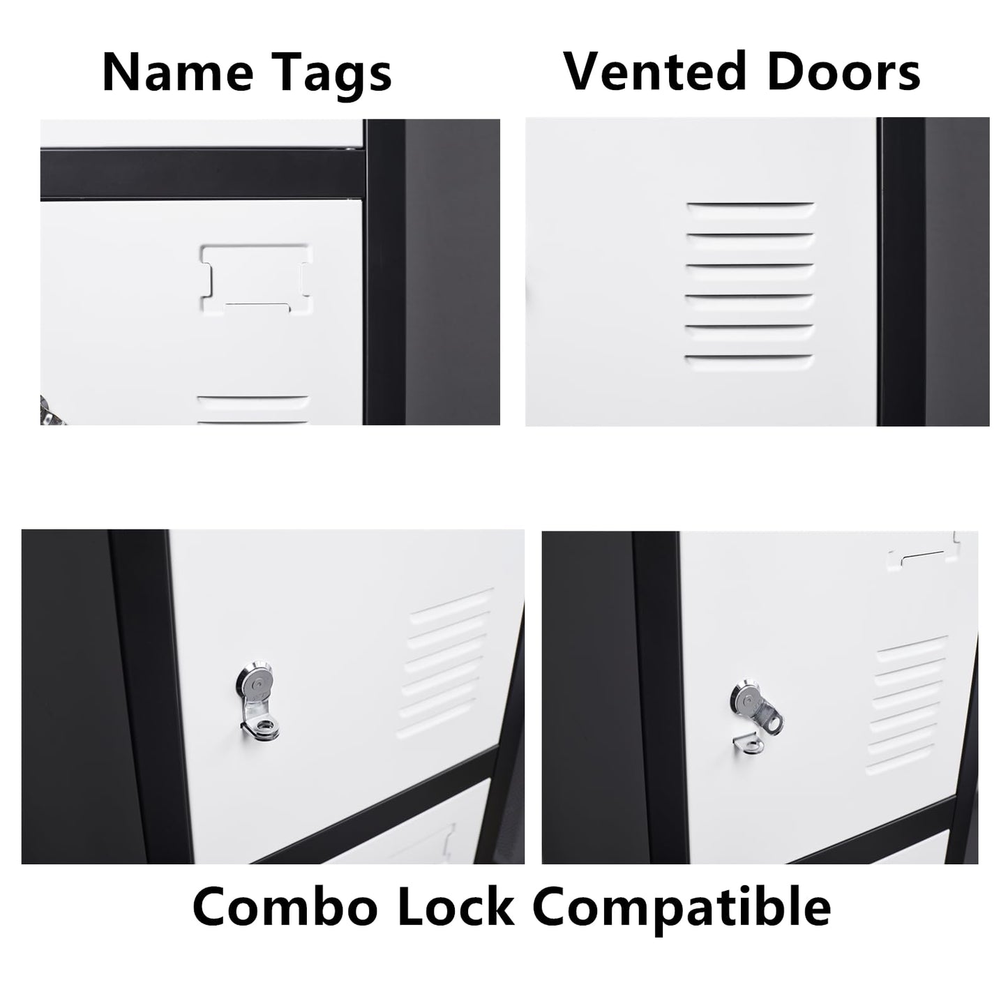 FURSTEL 71" Heavy-Duty Steel Locker Cabinet (6-Door 6-Tier) - Secure Storage for School Lockers, Office Employee, Gym & Home Organization - Industrial Metal Lockers