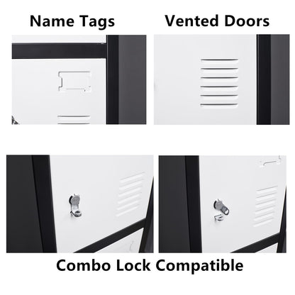 FURSTEL 71" Heavy-Duty Steel Locker Cabinet (6-Door 6-Tier) - Secure Storage for School Lockers, Office Employee, Gym & Home Organization - Industrial Metal Lockers