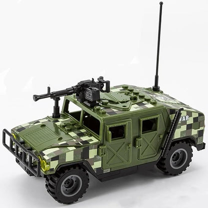 Military Vehicles Building Blocks Sets Compatible with Lego Military Off-Road Vehicle Set Army Model Kit STEM Toys for Boys Kids and Teens Ages 8-14(Green)