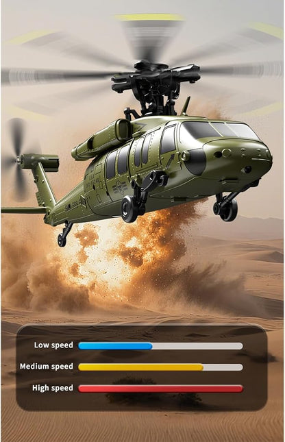 UH-60 2.4G 5CH Flybarless Scale RC Helicopter Model with Barometric Altitude Hold Optical Flow Positioning One-Key Inverted Flight (RTF)