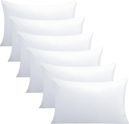 FLXXIE Microfiber Queen Pillowcases - Ultra Soft, Wrinkle & Fade Resistant | 20x30 Inches, White - 6 Pack