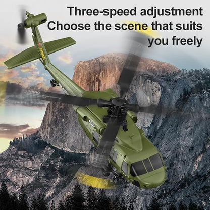 Black-Hawk K200 Brushless RC Helicopter 2.4G 6CH 6-Axis Gyro Military Aircraft with Optical Flow Positioning Altitude Hold &amp Inverted Flight for Adults -3 Battery/RTF
