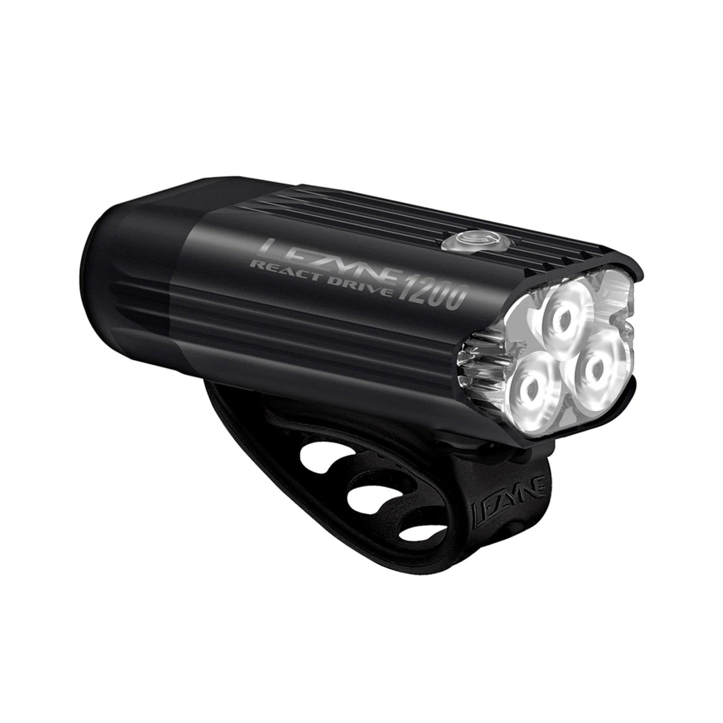 LEZYNE React Drive Front LED Bike Light - 1200-Lumen CNC-Machined Aluminum IPX7 Waterproof USB-C Rechargeable Handlebar-Mounted Cycling Visibility Headlight, 70-Hour Runtime (1-LED-43F-V117)