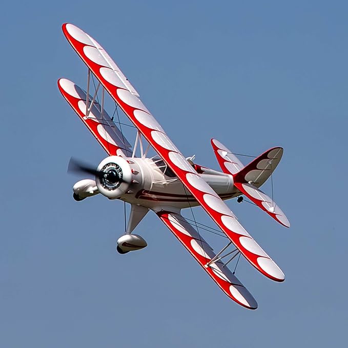 E-flite RC Airplane UMX WACO White BNF Basic Transmitter Battery and Charger Not Included with AS3X &amp Safe EFLU53550