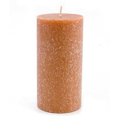 Root Candles Unscented Pillar Candles Beeswax Enhanced Textured Timberline™ Pillar Candle, 3 x 6-Inch, Rust