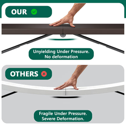 MAKE CHANGES 6FT Folding Table, Heavy Duty Plastic Fold-in-Half Utility Table with Handle, Portable Camping Picnic Table with Steel Legs for Indoor Outdoor Party, Dining, Brown,2 Pack
