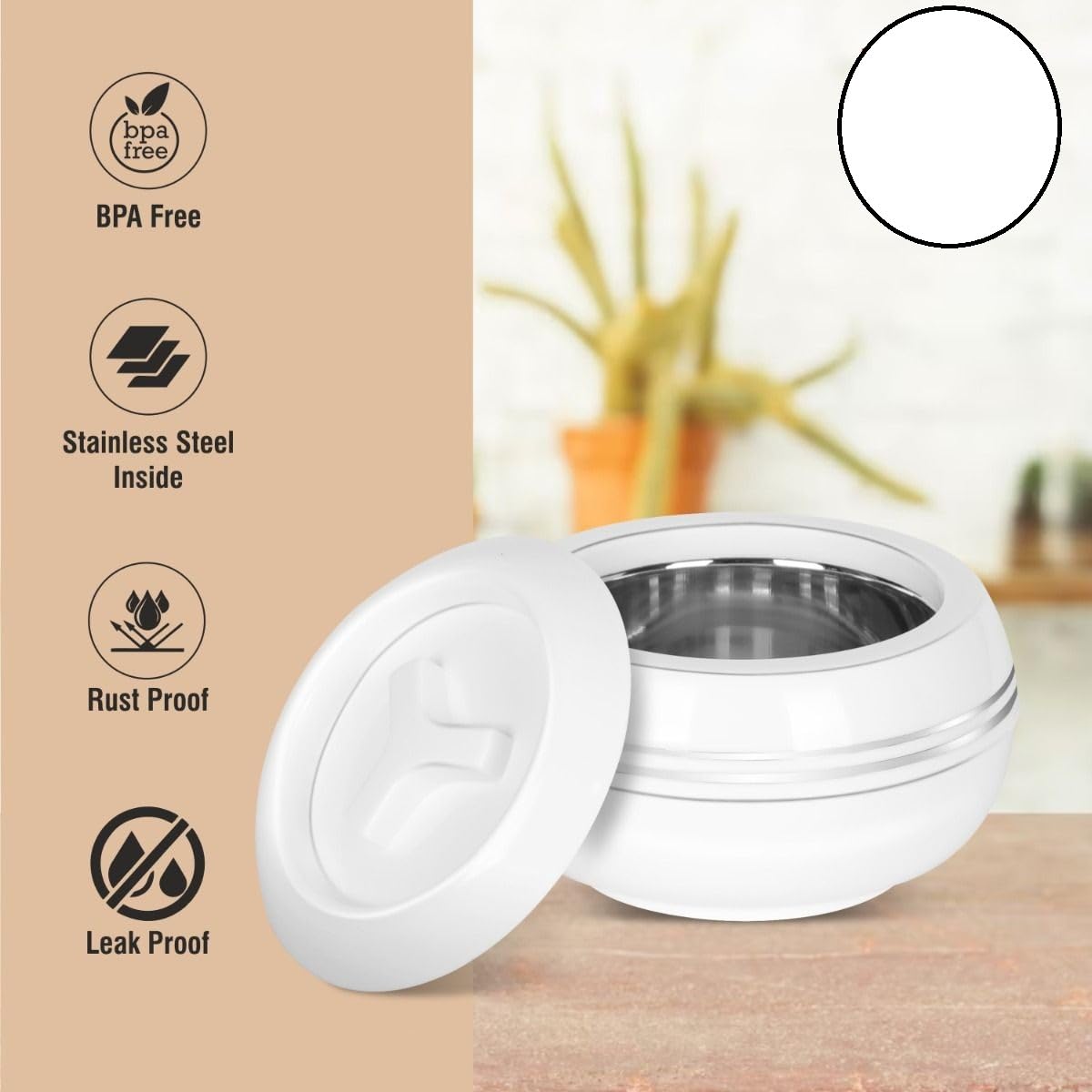 T TABAKH Palazio Jumbo 5500ml, 7500ml, 10000ml Insulated Casserole Dish with Lid 3ps Set Hot Pot Food Warmer/Cooler - Thermal Soup, Salad Serving Bowl - Stainless Steel Container - Keeps Food Hot & Cold (5.5L, 7.5L, 10L)