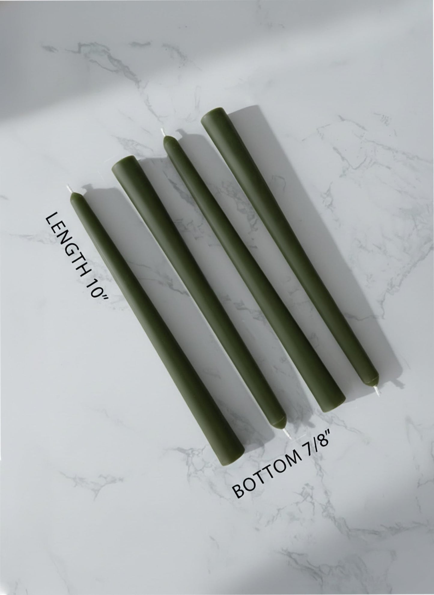 Homeology 6 PK 10" Classic Taper Candles, Dark Moss Green, 7-8 Hours Long Burning, Unscented Tall Candlesticks