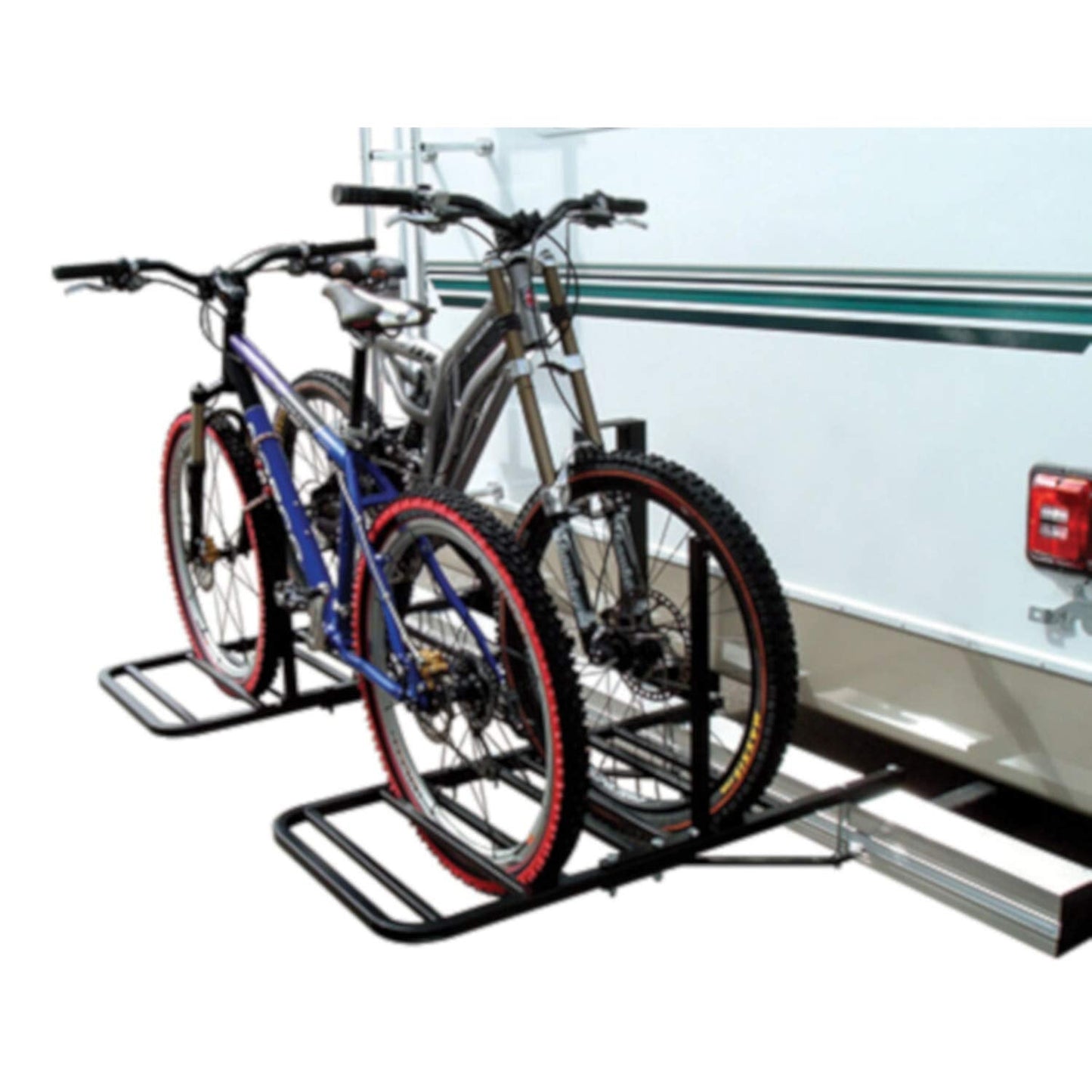 Swagman RV Approved 4 Bike RV Bumper Mount Rack – U-Bolt Mounted Carrier for Travel Trailers, 5th Wheels and RVs