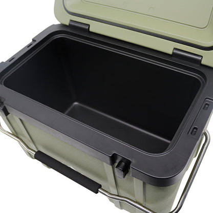 WXPSKY Rotomolded Cooler, 27Qt Hard Cooler with Heavy Duty Handles, Drain Outlet, Ice Retention to 3-5 Days, Insulated Ice Chest for Camping/Beach/Tailgating Boat Fishing & More (Green)