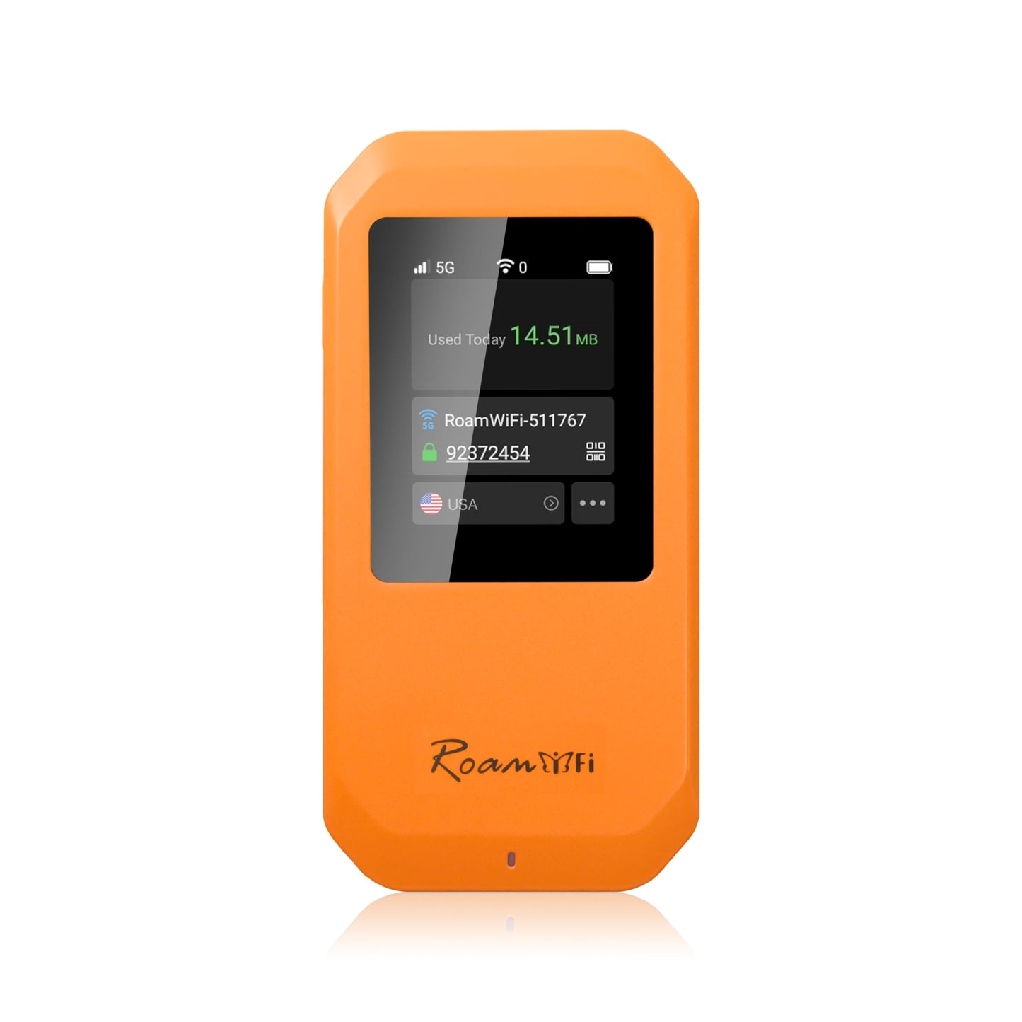 RoamWiFi 5G Mobile Hotspot WiFi6-4nm Chip | 10GB US/CA/MX + 1GB Global Internet Data (170+ Countries) | High-Speed for 16 Devices | 5000mAh Battery, 20H Standby, USB3.1, No SIM Needed Travel Wi-Fi