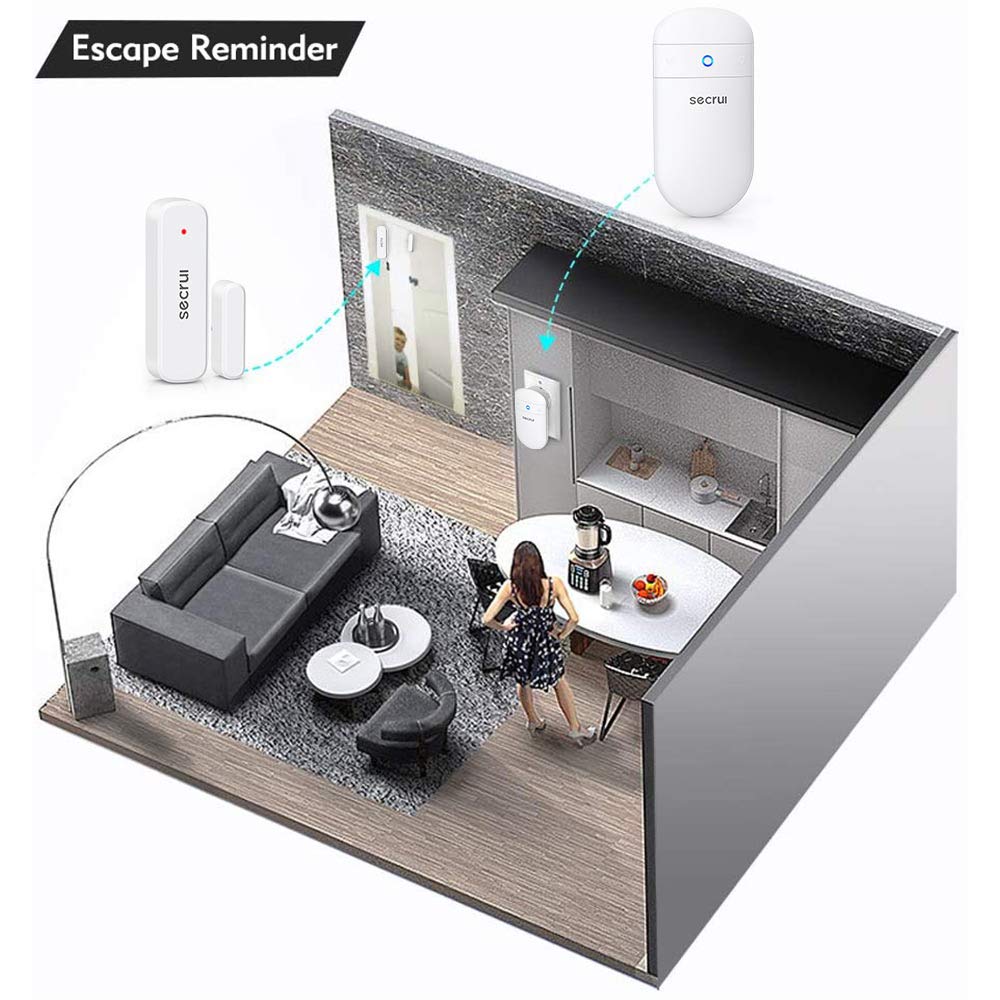 SECRUI Door Chime, Door Open Sensor Chime for Business/Home When Entering, Adjustable Volume, Easy Installation, 400ft Range, 52 Chimes, M508+D7