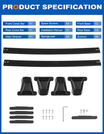 Wonderdriver 300lb Roof Rack Cross Bars Compatible with Jeep Grand Cherokee L 2021-2026 and 2022-2026 Grand Cherokee WL, Heavy Duty Aluminum Crossbar Racks Roof Rail Rooftop Luggage Canoe