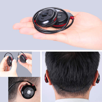 Smatree Cootree Wireless Headphone Sports Headset with Built in Microphone,Bluetooth Headphones Behind The Head,Foldable and Carried in The Purse, Black/Red