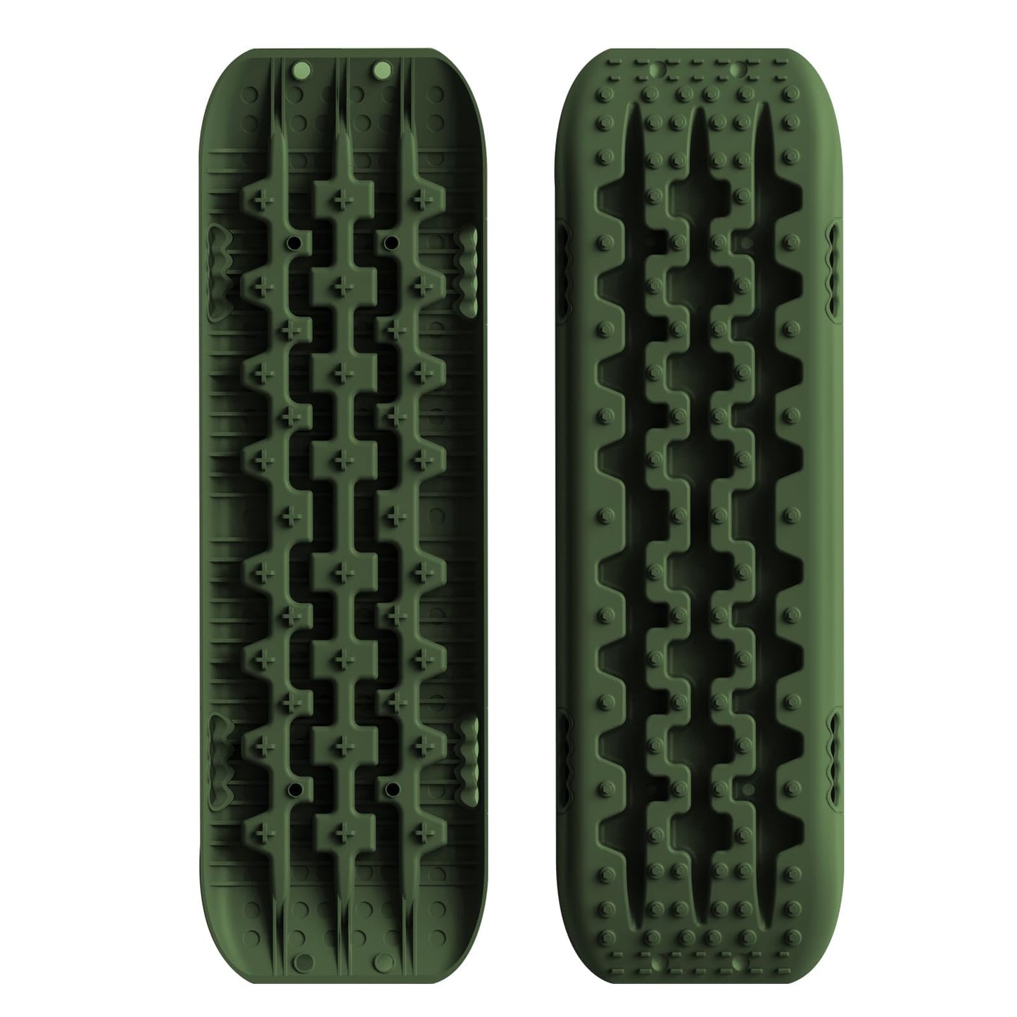 ALL-TOP Recovery Traction Boards, 2PCS & Mounting Kit, Reinforced Off Road Bendable Tire Friction Tracks (3rd Gen,Army Green)