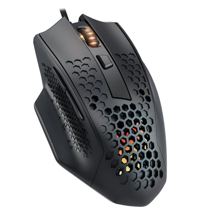 Redragon M725 Honeycomb Shell Gaming Mouse Wireless, Ultra Lightweight 49g, 8000 DPI Tri-Mode BT5.1/2.4GHz/Type-C Wired Gamer Mouse with 2 Side Buttons, Macro Programmable for PC/Mac/Laptop, Black