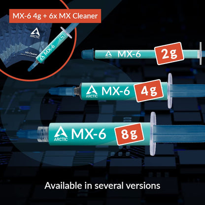 ARCTIC MX-6 (4 g) - Ultimate Performance Thermal Paste for CPU, Consoles, Graphics Cards, laptops, Very high Thermal Conductivity, Long Durability, Non-Conductive
